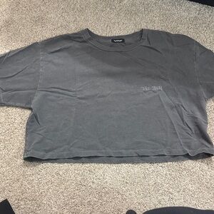 TALENTLESS Charcoal Cropped Logo Tee